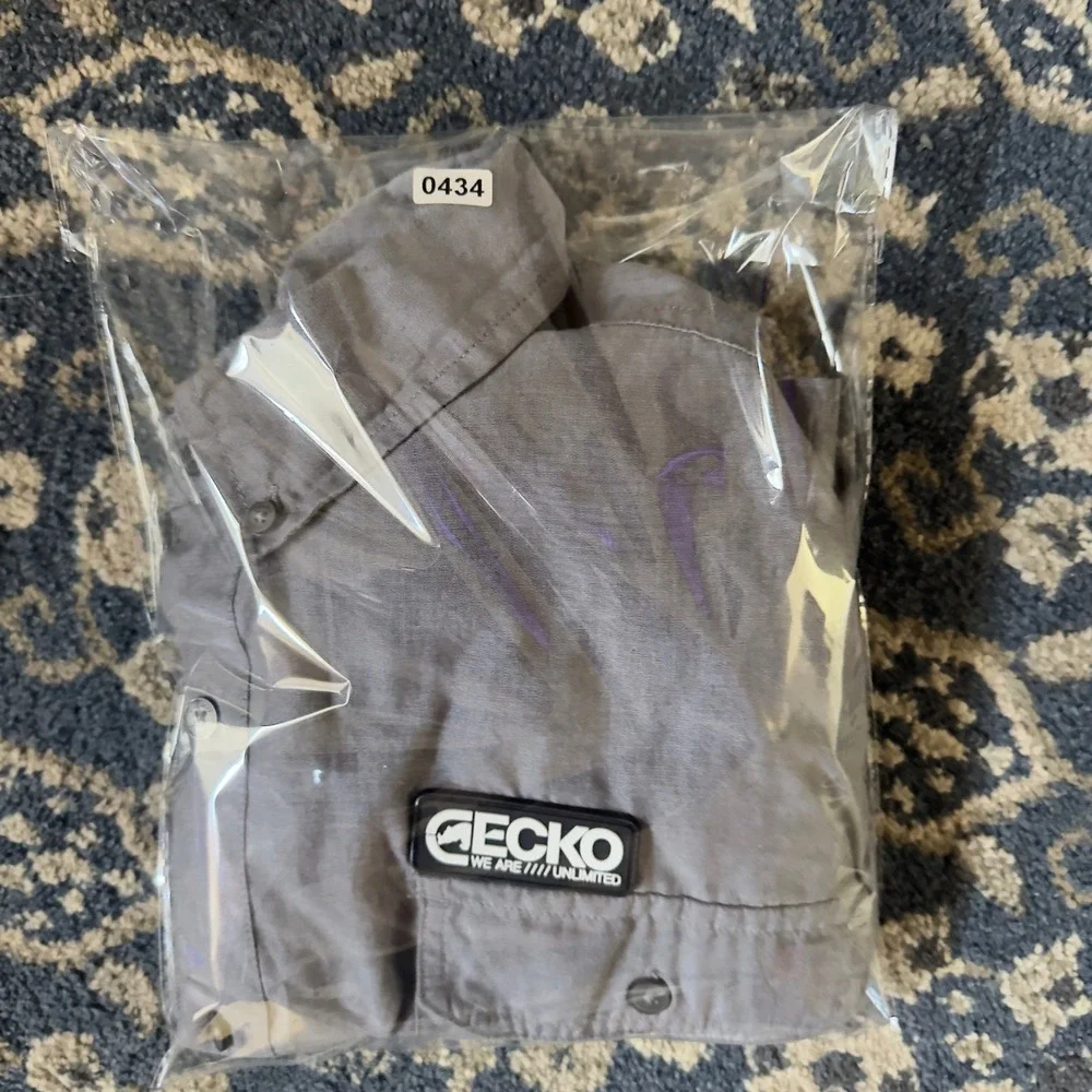 Ecko Unltd Grey Utility Short Sleeve Button Down Shirt Mens XL Streetwear Skate